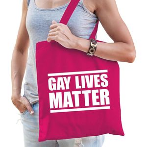 Gay lives matter protest / betoging tas anti homo / lesbo discriminatie fuchsia roze voor dames