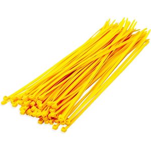 400x stuks kabelbinder / tie rips nylon geel 20 x 0,36 cm - bundelbanden - tiewraps / tie ribs / kabelbinders