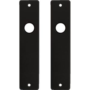 4 paar kortschilden / deurschilden zwart aluminium 18 x 4,1 x 0,65 cm - plaat om deur / loopslot af te sluiten - deurschilden / kortschilden