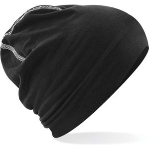 Wintermuts Oslo - zwart/wit - volwassenen - Katoen/elasthan - sport muts beanie - gebreid