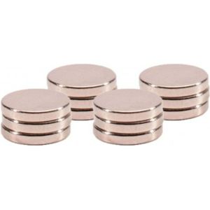 36x Ronde koelkast/whiteboard magneten 1 cm zilver - Hobby en kantoorartikelen - Super sterk 10mm x 1mm