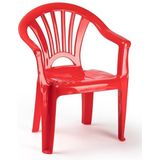 3x Stuks Rood Stoeltjes Voor Kinderen 50 cm - Tuinmeubelen - Kunststof Binnen/Buitenstoelen Voor Kinderen
