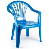 3x Stuks Blauw Stoeltjes Voor Kinderen 50 cm - Tuinmeubelen - Kunststof Binnen/Buitenstoelen Voor Kinderen