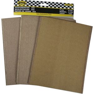 Benson Schuurpapier - 150x stuks - P180 fijn / P150 middel / P80 grof - 20 x 25 cm
