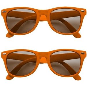 Set van 2x stuks zonnebrillen oranje - UV400 bescherming - Dames/heren - Oranje feestartikelen