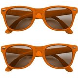 Set van 10x stuks zonnebrillen oranje - UV400 bescherming -  Dames/heren - Oranje feestartikelen