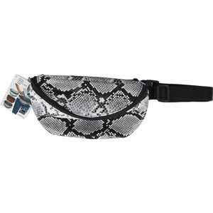 Heuptasje/buideltasje/fanny pack grijze slangenprint 22 x 15 cm