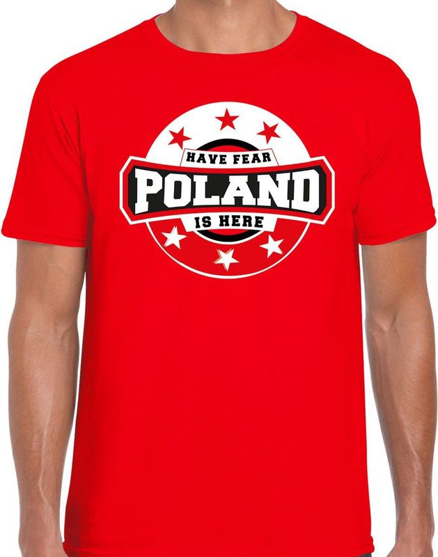 Bellatio Decorations - T-Shirt - Rood - Katoen - Polen Supporter
