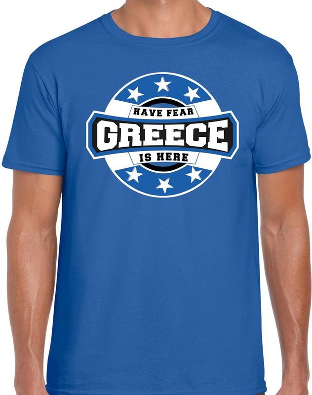 Have Fear - Greece Is Here - T-shirt - Blauw - 100% Katoen