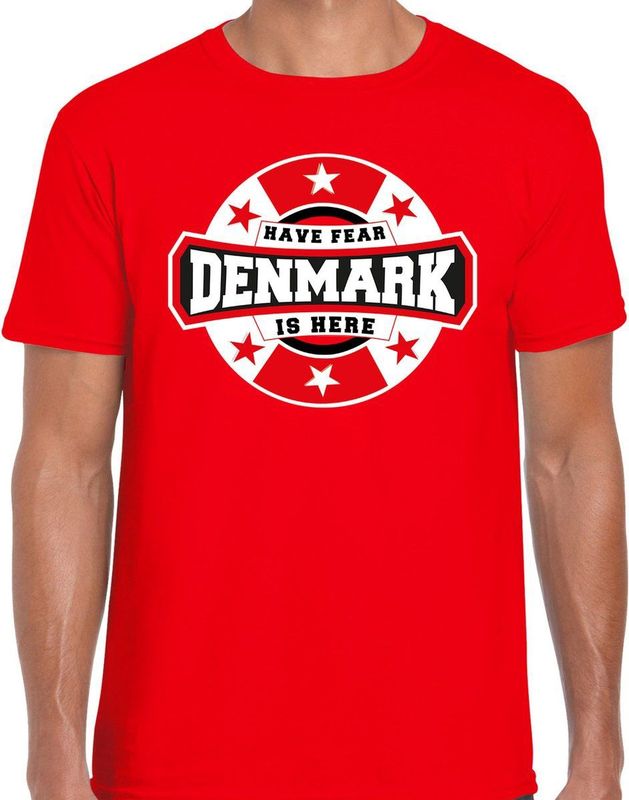 T-shirt - Rood - Katoen - Have Fear Denmark Is Here