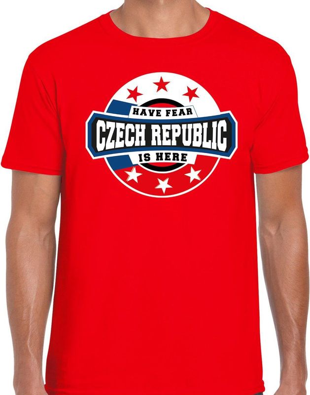 T-shirt - Rood - Katoen - Have Fear Czech Republic Is Here