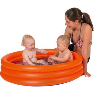 Buitenspeelgoed zwembaden oranje rond 122 x 23 cm voor jongens/meisjes/kinderen - Opblaaszwembaden