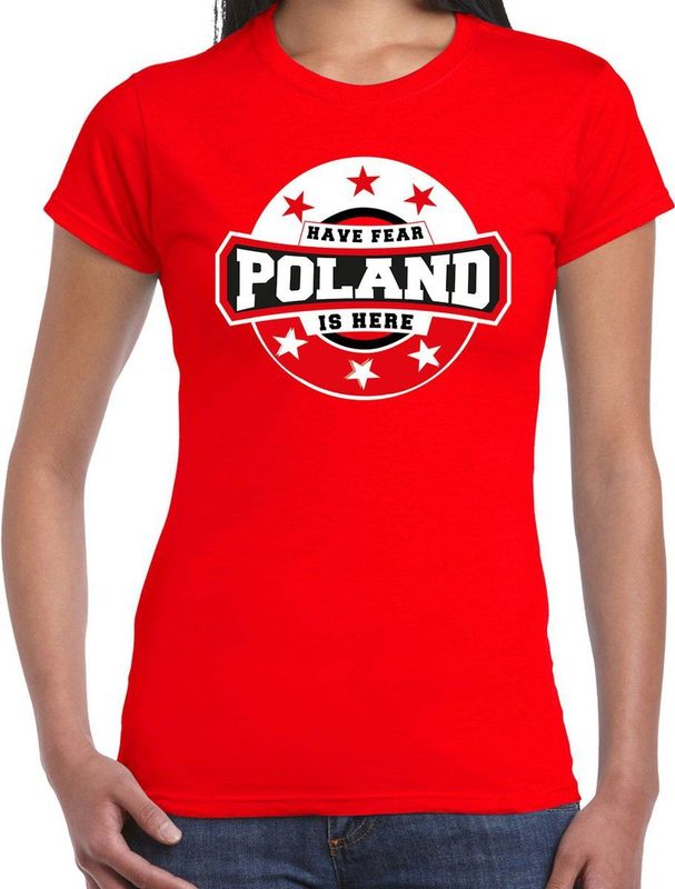 Bellatio Decorations - T-Shirt - Rood - Katoen - Voor Polen Supporters