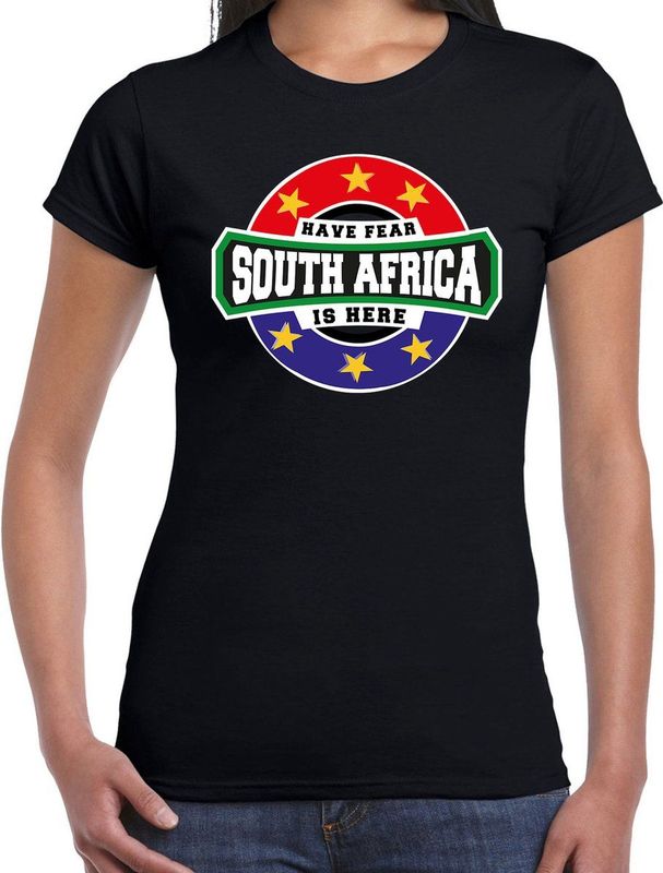 Bellatio Decorations - T-Shirt - Zwart - Katoen - Zuid Afrika Supporter