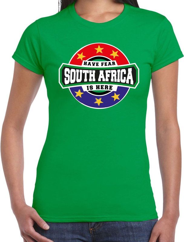 Have Fear - South Africa T-shirt - Groen - 100% Katoen - Sterren Embleem
