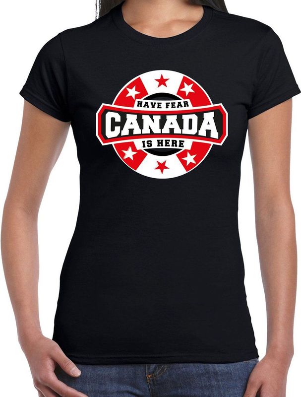 T-shirt - Zwart - Katoen - HAVE FEAR CANADA IS HERE