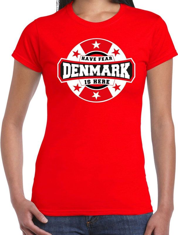 T-shirt - Rood - 100% Katoen - Have Fear Denmark Is Here