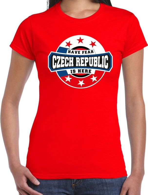 Have Fear - Czech Republic Is Here - T-shirt - Rood - 100% Katoen