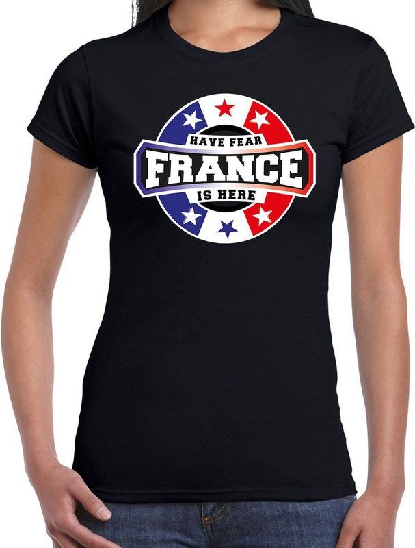 Bellatio Decorations - T-shirt - Zwart - Have Fear France Is Here - Frankrijk Supporter