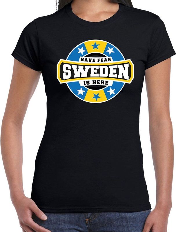 T-shirt - Zwart - Katoen - Have Fear Sweden Is Here