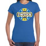 Bellatio Decorations - T-shirt - Blauw - Have Fear Sweden Is Here - Dames - Zweden Supporter