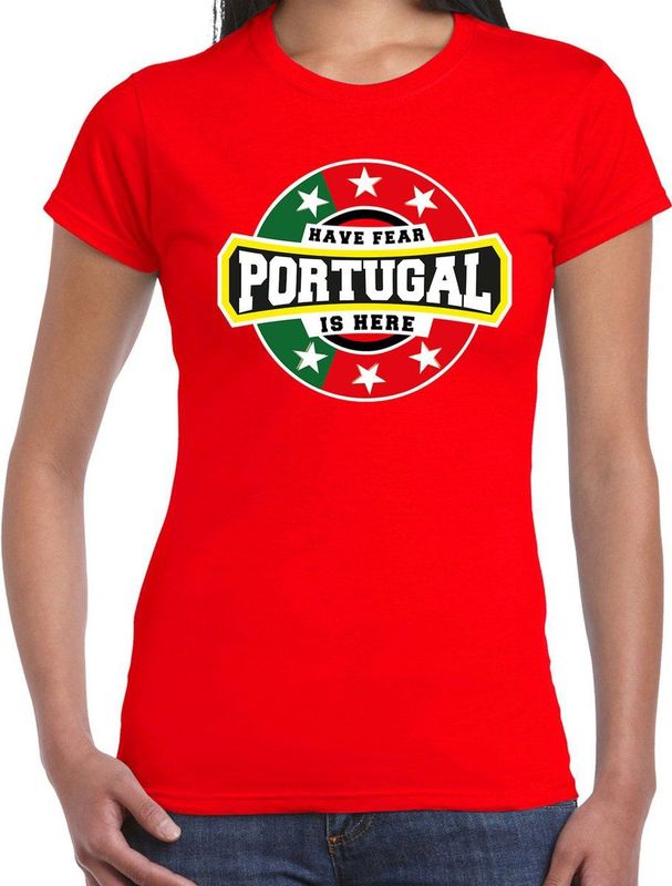 Bellatio Decorations - T-Shirt - Rood - 100% Katoen - Portugal Supporter