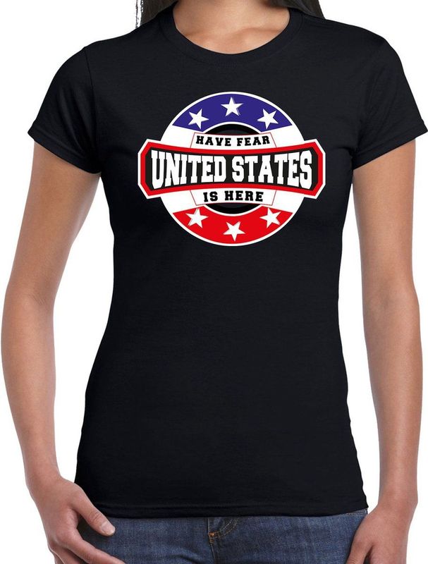 T-Shirt - Zwart - 100% Katoen - HAVE FEAR UNITED STATES IS HERE