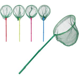 1x Bamboe vlindernet/visnet rood 40 cm - Schepnet - Visnetje/schepnetje/vlindernetje - Buiten speelgoed