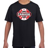 Bellatio Decorations - T-shirt - Zwart - Canada Supporter - Kids