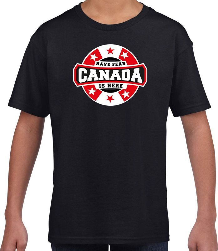 Bellatio Decorations - T-shirt - Zwart - Canada Supporter - Kids