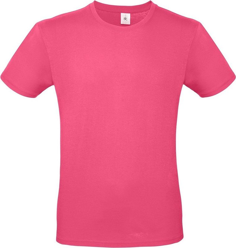 Set van 3 - Fuchsia Roze - T-shirts - Ronde Hals - Katoen