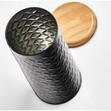 Zeller Bewaarblik voor koffiepads 2x zwart metaal 7,5 x 18 1 liter voorraadpot