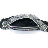 Zwart/grijs slangenprint heuptasje/schoudertasje 32 cm voor meisjes/dames - Festival fanny pack/bum bag