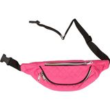 Roze heuptasje/buideltasje 32 cm met stiksels voor meisjes/dames/jongens/heren - Festival fanny pack/bum bag