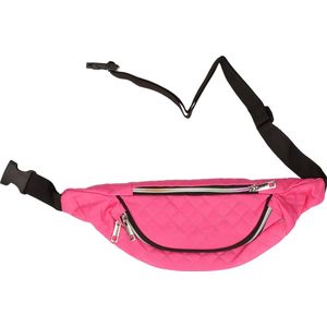 Roze heuptasje/buideltasje 32 cm met stiksels voor meisjes/dames/jongens/heren - Festival fanny pack/bum bag