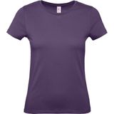 Set van 2x stuks paars basic t-shirts met ronde hals voor dames van katoen, maat: L (40) - T-shirts