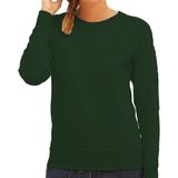Sweater - Donkergroen - Ronde Hals - Raglan Mouwen - Dames