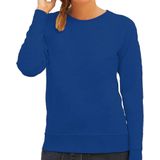 Fruit of the Loom - Sweater - Blauw - Raglan Mouwen - Ronde Hals - Dames