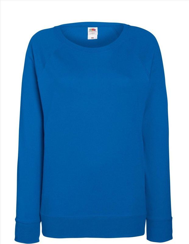 Fruit of the Loom - Sweater - Blauw - Raglan Mouwen - Ronde Hals - Dames