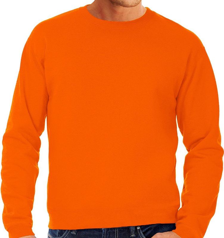 B&C - Sweater - Oranje - Grote Maat - Ronde Hals - Basic