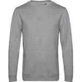 Grote maten sweater / sweatshirt trui grijs met ronde hals voor heren - grijze - basic sweaters
