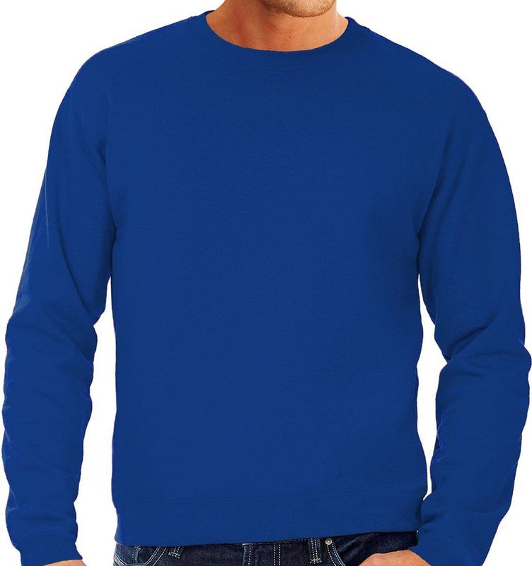 B&C - Sweater - Blauw - Katoen - Ronde Hals