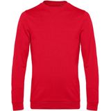 Grote maten sweater / sweatshirt trui rood met ronde hals voor heren - rode - basic sweaters