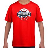T-shirt - Rood - Katoen - Tsjechische Vlag Bedrukking