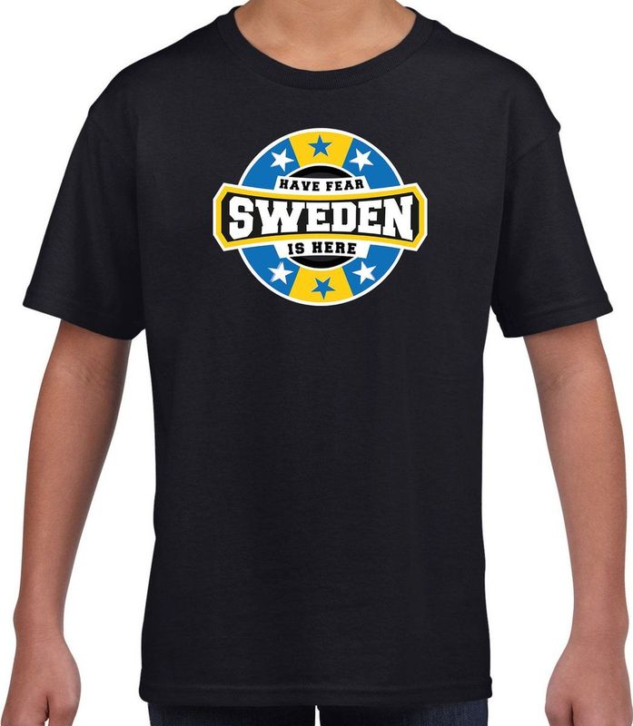 T-shirt - Zwart - Katoen - Voor Zweden Supporters