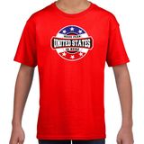 Bellatio Decorations - T-shirt - Rood - Amerika Supporter - Kinderen