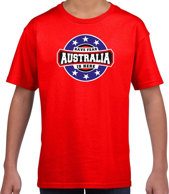 Bellatio Decorations - T-shirt - Rood - Australie Supporter - Kids