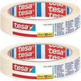 Pakket van 8x stuks rolletjes afplaktape/schilderstape 19 mm x 25 m - Verf afplakband/tape - Maskeertape - Tesa Masking tape