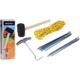 Camping/kamperen gereedschap haringen set 9 delig - Tentharingen