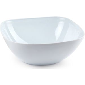 PlasticForte Serveerschaal/saladeschaal - D28 x H11 cm - kunststof - wit - vierkant - 4800 ml